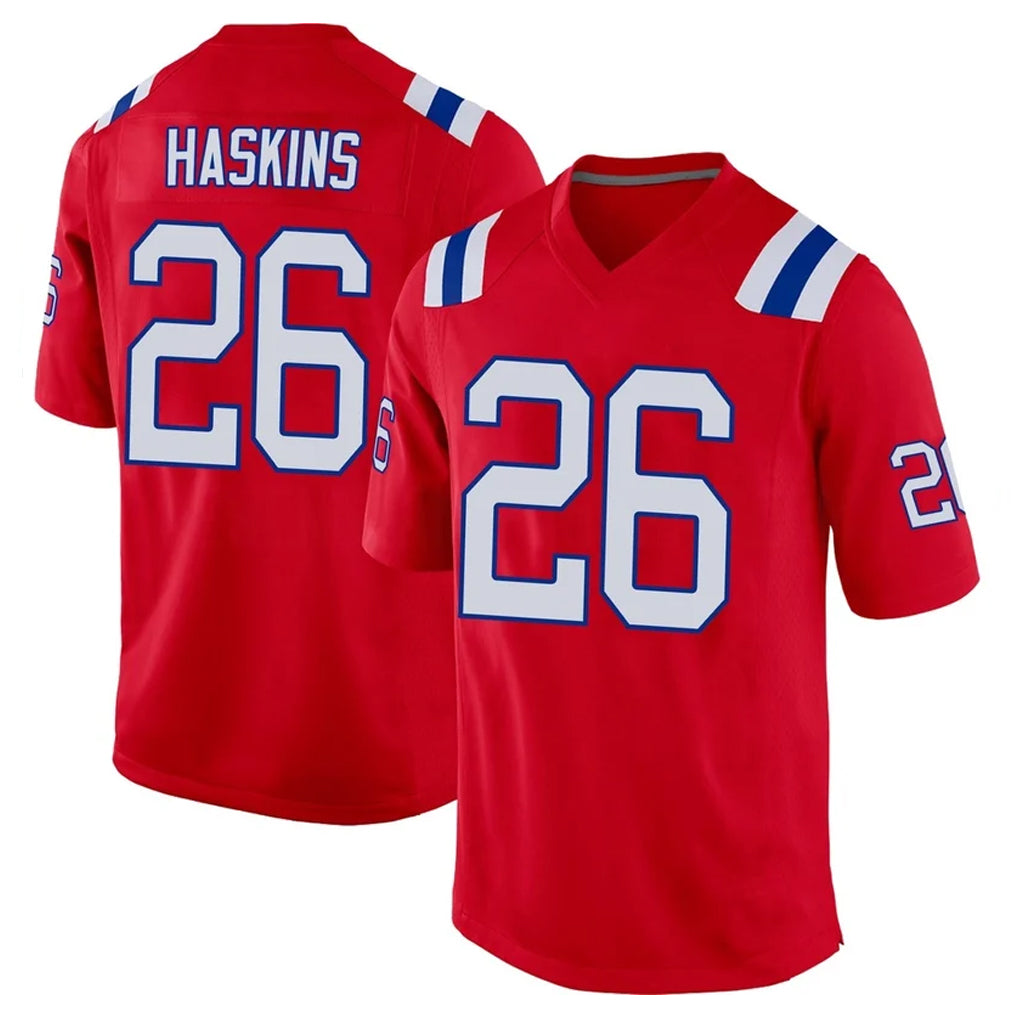 Tlead NE.Patriots #26 Hassan Haskins Player Red Home Game Stitched Jerseys