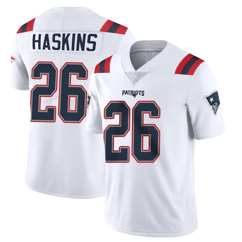 Tlead NE.Patriots #26 Hassan Haskins Player White Vapor Untouchable Home Game Stitched Jerseys