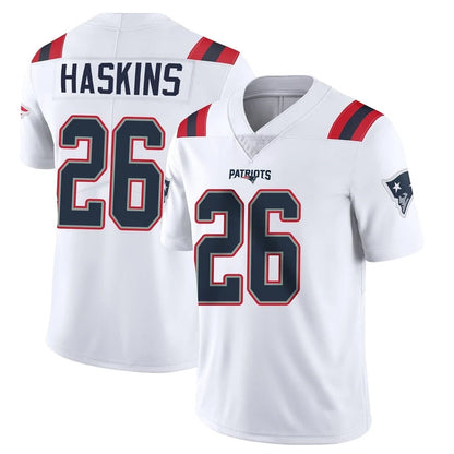 Tlead NE.Patriots #26 Hassan Haskins Player White Vapor Untouchable Home Game Stitched Jerseys