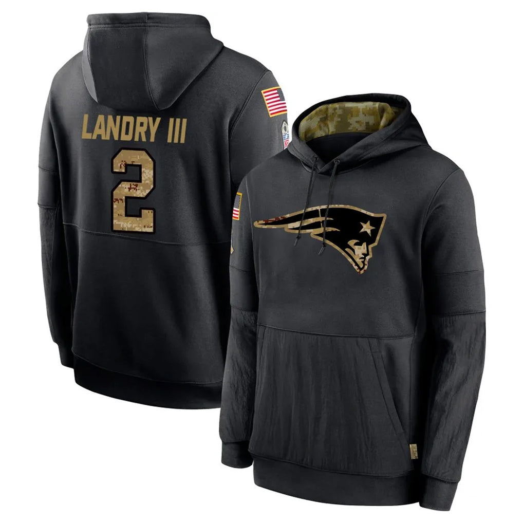 Tlead NE.Patriots #2 Harold Landry III Player Black Salute to Service Hoodies Limited Game Stitched Jerseys