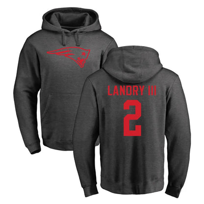 Tlead NE.Patriots #2 Harold Landry III Player Gray Pullover Hoodies Home Game Stitched Jerseys