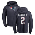 Tlead NE.Patriots #2 Harold Landry III Player Navy LOGO Pullover Hoodies Home Game Stitched Jerseys