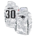 Tlead NE.Patriots #30 Jam Miller Player Arctic Camo Salute to Service Pullover Hoodies Limited Game Stitched Jerseys