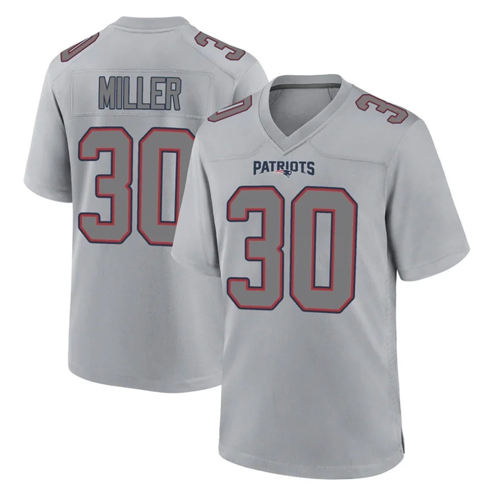 Tlead NE.Patriots #30 Jam Miller Player Gray Fashion Limited Home Game Stitched Jerseys