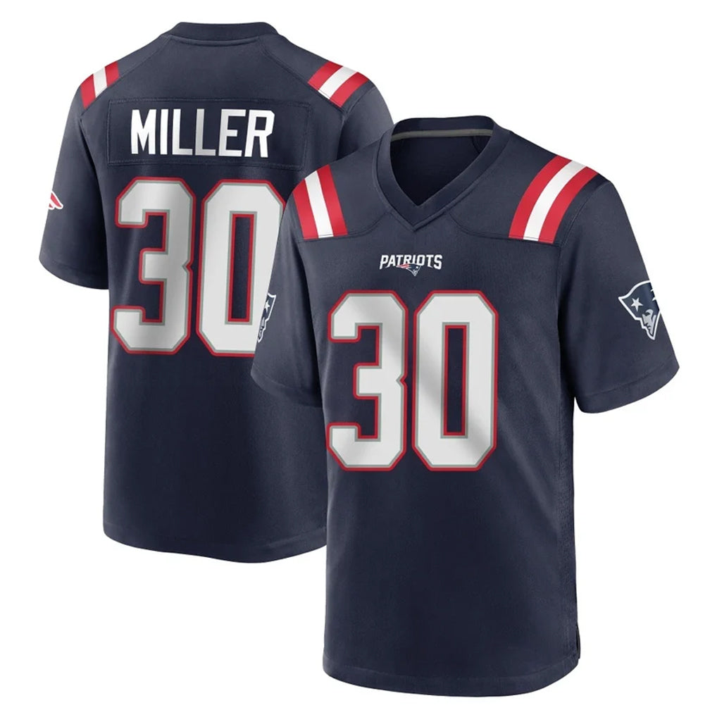 Tlead NE.Patriots #30 Jam Miller Player Navy Home Game Stitched Jerseys