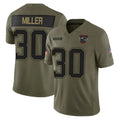 Tlead NE.Patriots #30 Jam Miller Player Olive 2025 Salute To Service Limited Stitched Jerseys