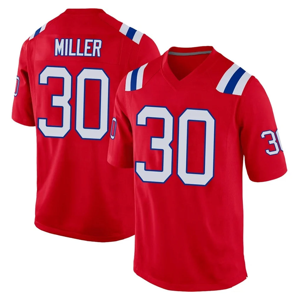 Tlead NE.Patriots #30 Jam Miller Player Red Home Game Stitched Jerseys