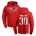 Tlead NE.Patriots #30 Jam Miller Player Red LOGO Pullover Hoodies Home Game Stitched Jerseys