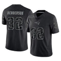 Tlead NE.Patriots #32 TreVeyon Henderson Player Black Reflective LImited Home Game Stitched Jerseys