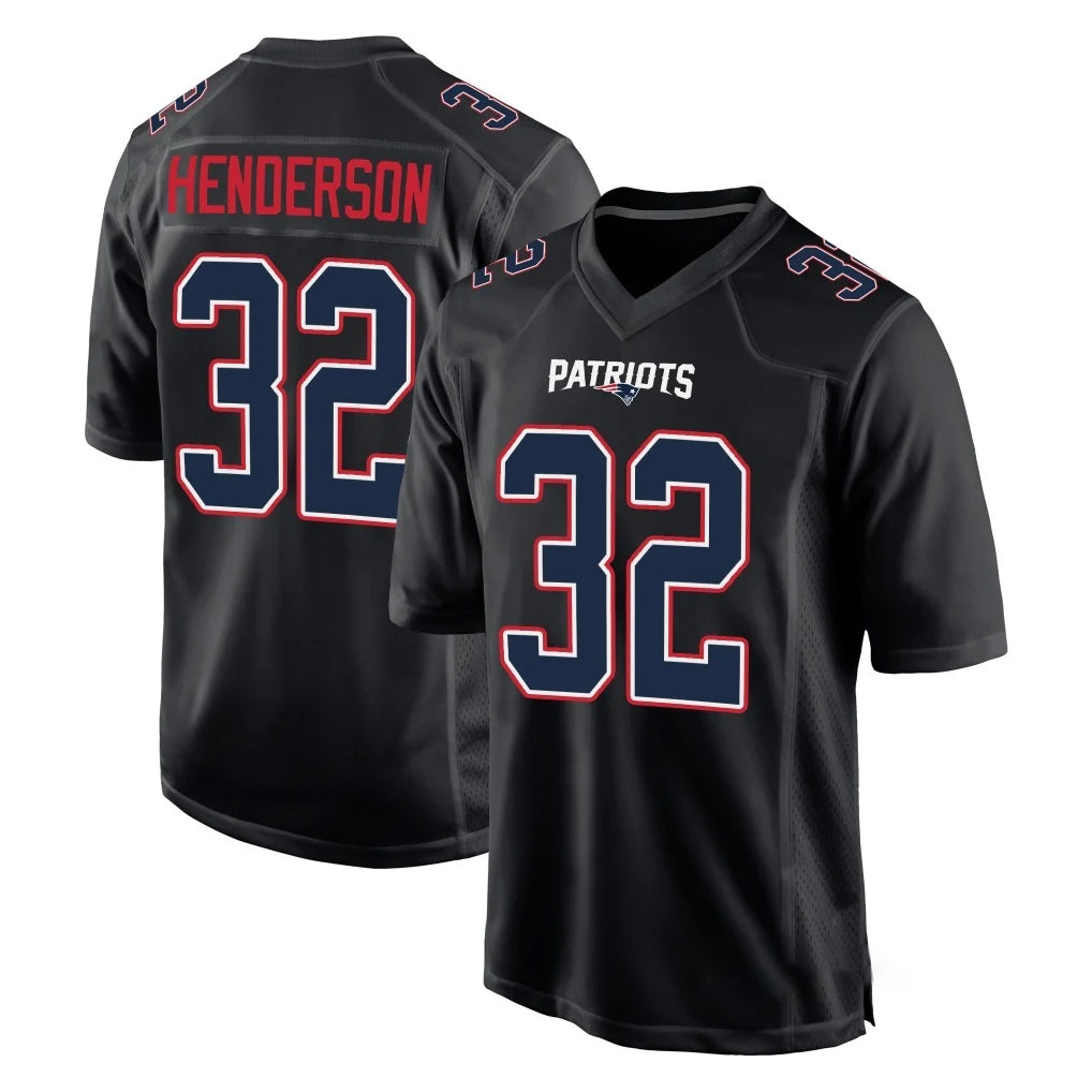 Tlead NE.Patriots #32 TreVeyon Henderson Player Carbon Fashion Limited Home Game Stitched Jerseys