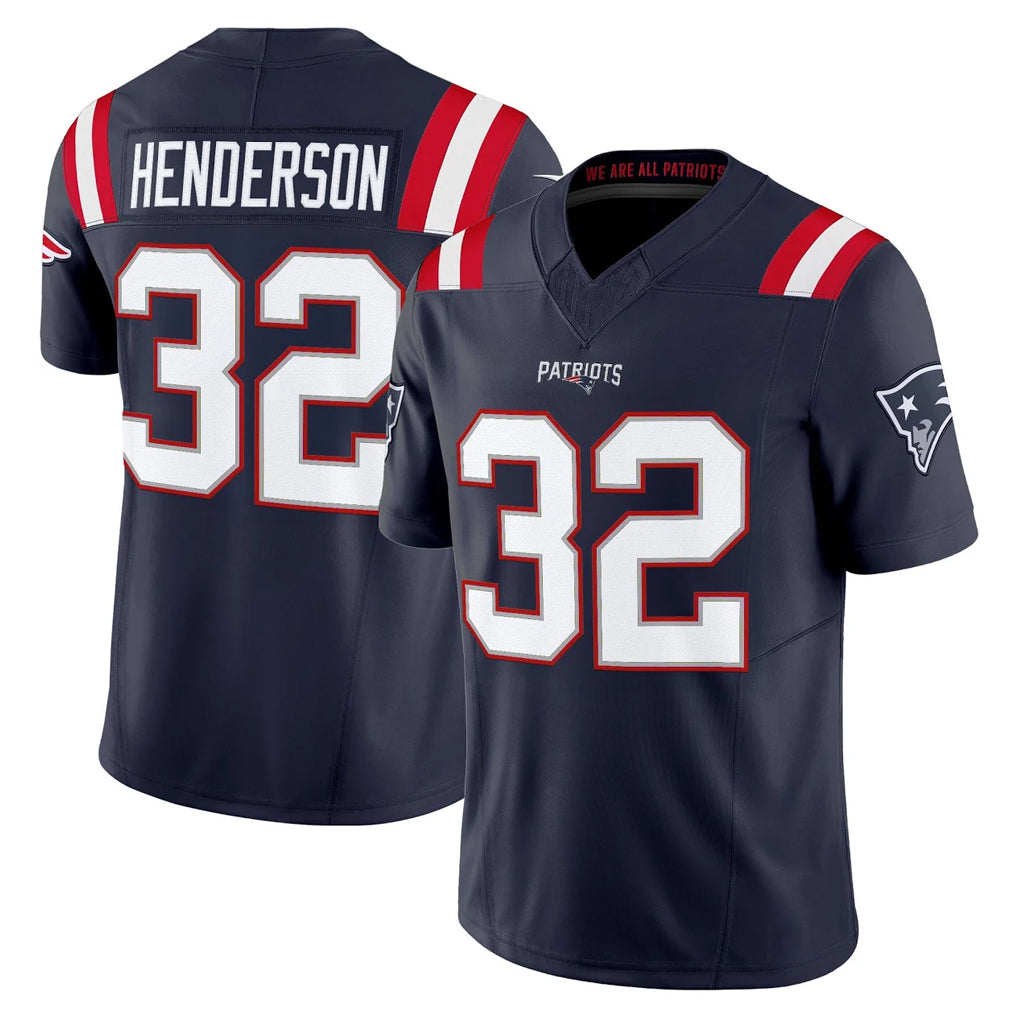 Tlead NE.Patriots #32 TreVeyon Henderson Player Navy Limited Vapor F.U.S.E. Home Game Stitched Jerseys