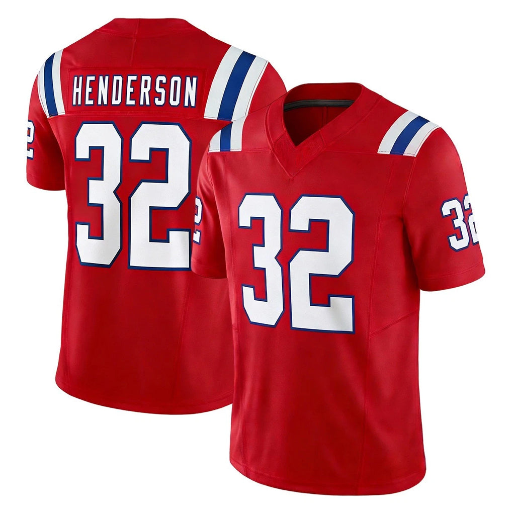 Tlead NE.Patriots #32 TreVeyon Henderson Player Red Limited Vapor F.U.S.E. Home Game Stitched Jerseys