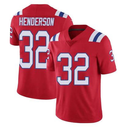 Tlead NE.Patriots #32 TreVeyon Henderson Player Red Vapor Untouchable Home Game Stitched Jerseys