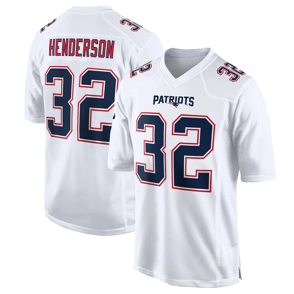 Tlead NE.Patriots #32 TreVeyon Henderson Player White Fashion Limited Home Game Stitched Jerseys