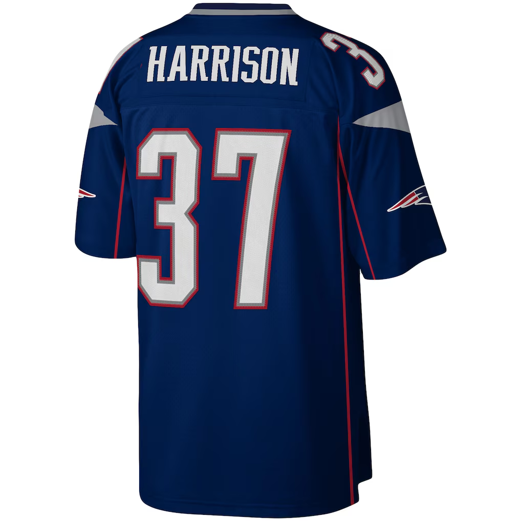 Tlead NE.Patriots #37 Rodney Harrison Mitchell & Ness Navy Legacy Replica Jersey Stitched Puhic