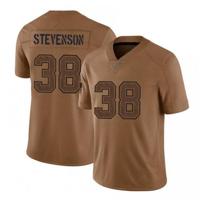 Tlead NE.Patriots #38 Rhamondre Stevenson Player Brown Salute To Service Limited Stitched Jerseys