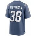 Tlead NE.Patriots #38 Rhamondre Stevenson Player Storm Blue Rivalries Collection Game Stitched Jerseys