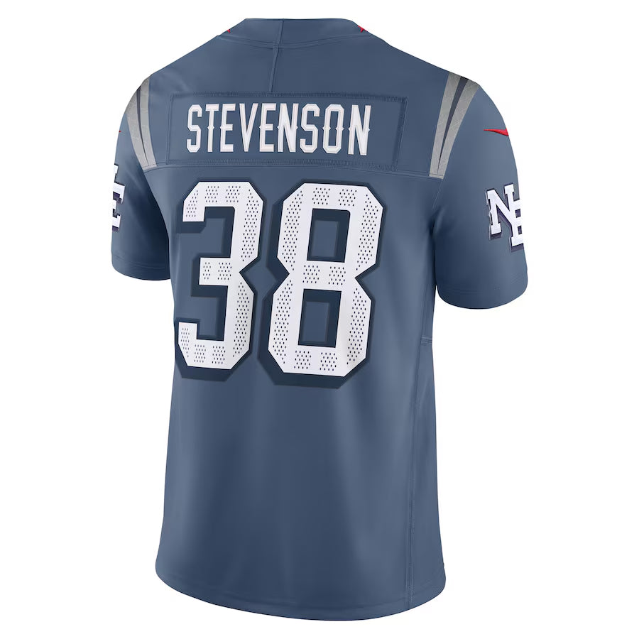 Tlead NE.Patriots #38 Rhamondre Stevenson Player Storm Blue Rivalries Collection Limited Stitched Jerseys