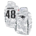Tlead NE.Patriots #48 Namdi Obiazor Player Arctic Camo Salute to Service Pullover Hoodies Limited Game Stitched Jerseys