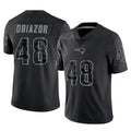 Tlead NE.Patriots #48 Namdi Obiazor Player Black Reflective LImited Home Game Stitched Jerseys