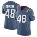 Tlead NE.Patriots #48 Namdi Obiazor Player Blue Limited Rivalries Collection Home Game Stitched Jerseys
