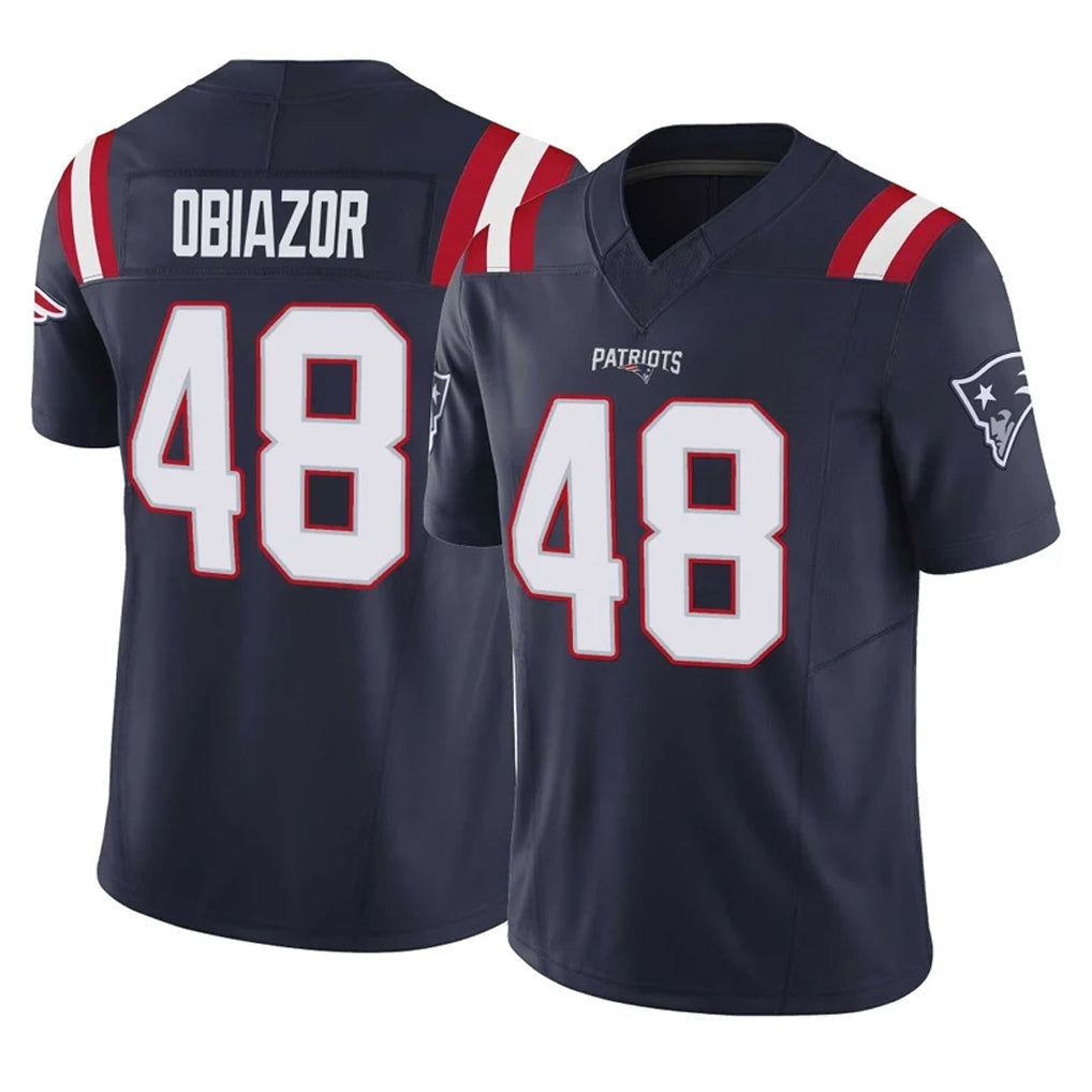 Tlead NE.Patriots #48 Namdi Obiazor Player Navy Limited Vapor F.U.S.E. Home Game Stitched Jerseys