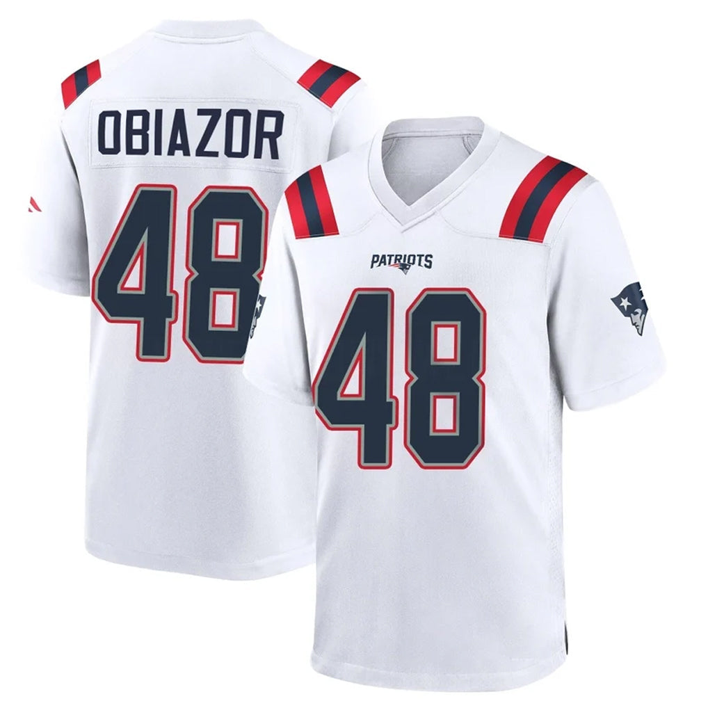 Tlead NE.Patriots #48 Namdi Obiazor Player White Home Game Stitched Jerseys
