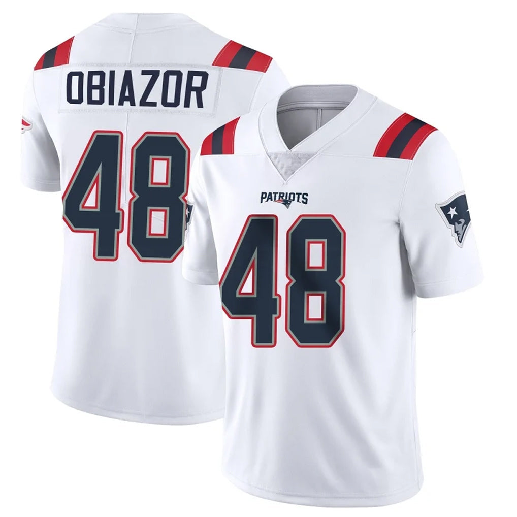 Tlead NE.Patriots #48 Namdi Obiazor Player White Vapor Untouchable Home Game Stitched Jerseys
