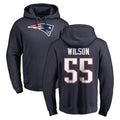 Tlead NE.Patriots #55 Jared Wilson Player Navy LOGO Pullover Hoodies Home Game Stitched Jerseys