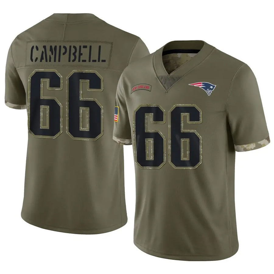 Tlead NE.Patriots #66 Will Campbell Player Olive Salute To Service Limited Stitched Jerseys