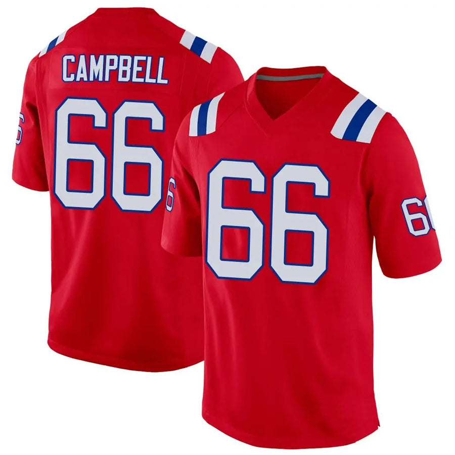 Tlead NE.Patriots #66 Will Campbell Player Red Home Game Stitched Jerseys