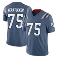 Tlead NE.Patriots #75 Alijah Vera-Tucker Player Blue Limited Rivalries Collection Home Game Stitched Jerseys