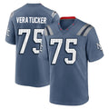 Tlead NE.Patriots #75 Alijah Vera-Tucker Player Blue Rivalries Collection Home Game Stitched Jerseys