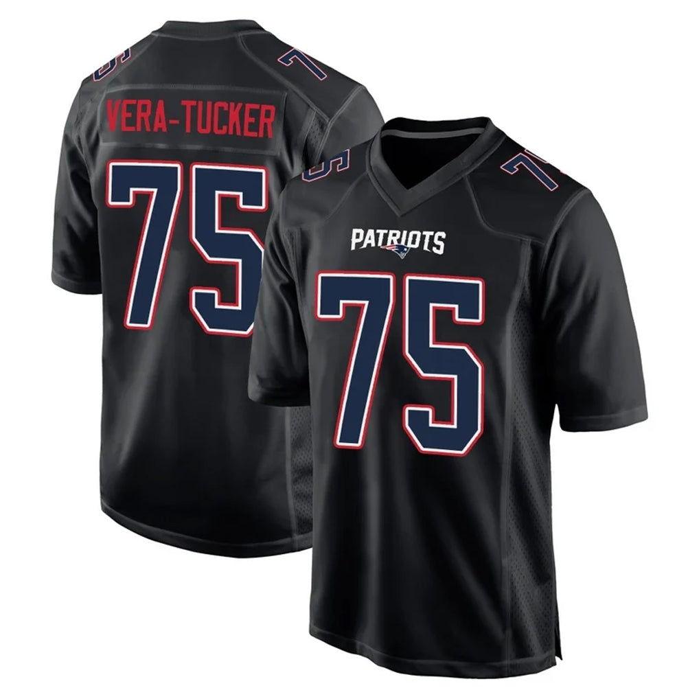 Tlead NE.Patriots #75 Alijah Vera-Tucker Player Carbon Fashion Limited Home Game Stitched Jerseys