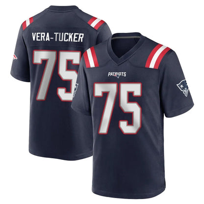 Tlead NE.Patriots #75 Alijah Vera-Tucker Player Navy Home Game Stitched Jerseys