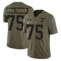 Tlead NE.Patriots #75 Alijah Vera-Tucker Player Olive 2025 Salute To Service Limited Stitched Jerseys