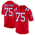 Tlead NE.Patriots #75 Alijah Vera-Tucker Player Red Home Game Stitched Jerseys