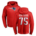 Tlead NE.Patriots #75 Alijah Vera-Tucker Player Red LOGO Pullover Hoodies Home Game Stitched Jerseys