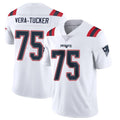 Tlead NE.Patriots #75 Alijah Vera-Tucker Player White Vapor Untouchable Home Game Stitched Jerseys