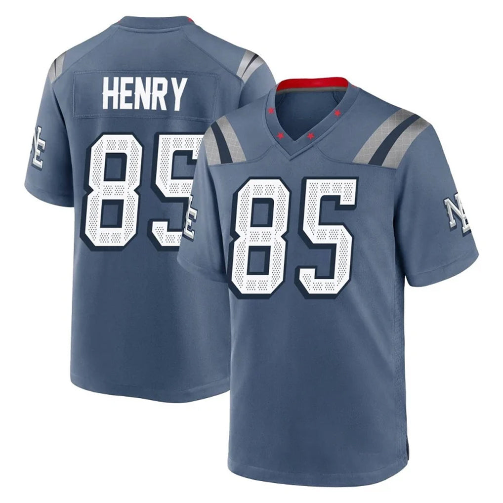 Tlead NE.Patriots #85 Hunter Henry Player Blue Rivalries Collection Home Game Stitched Jerseys