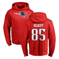 Tlead NE.Patriots #85 Hunter Henry Player Red LOGO Pullover Hoodies Home Game Stitched Jerseys