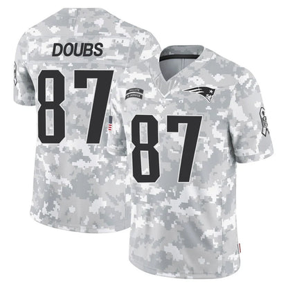 Tlead NE.Patriots #87 Romeo Doubs Player Arctic Camo Salute To Service Limited Game Stitched Jerseys