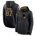 Tlead NE.Patriots #87 Romeo Doubs Player Black Salute to Service Hoodies Limited Game Stitched Jerseys