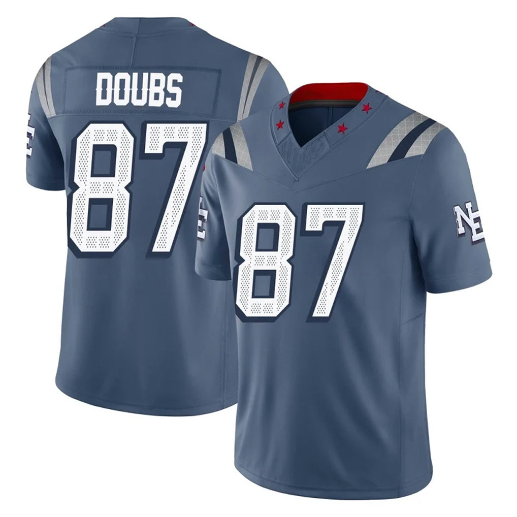 Tlead NE.Patriots #87 Romeo Doubs Player Blue Limited Rivalries Collection Home Game Stitched Jerseys