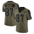 Tlead NE.Patriots #87 Romeo Doubs Player Olive Salute To Service Limited Stitched Jerseys