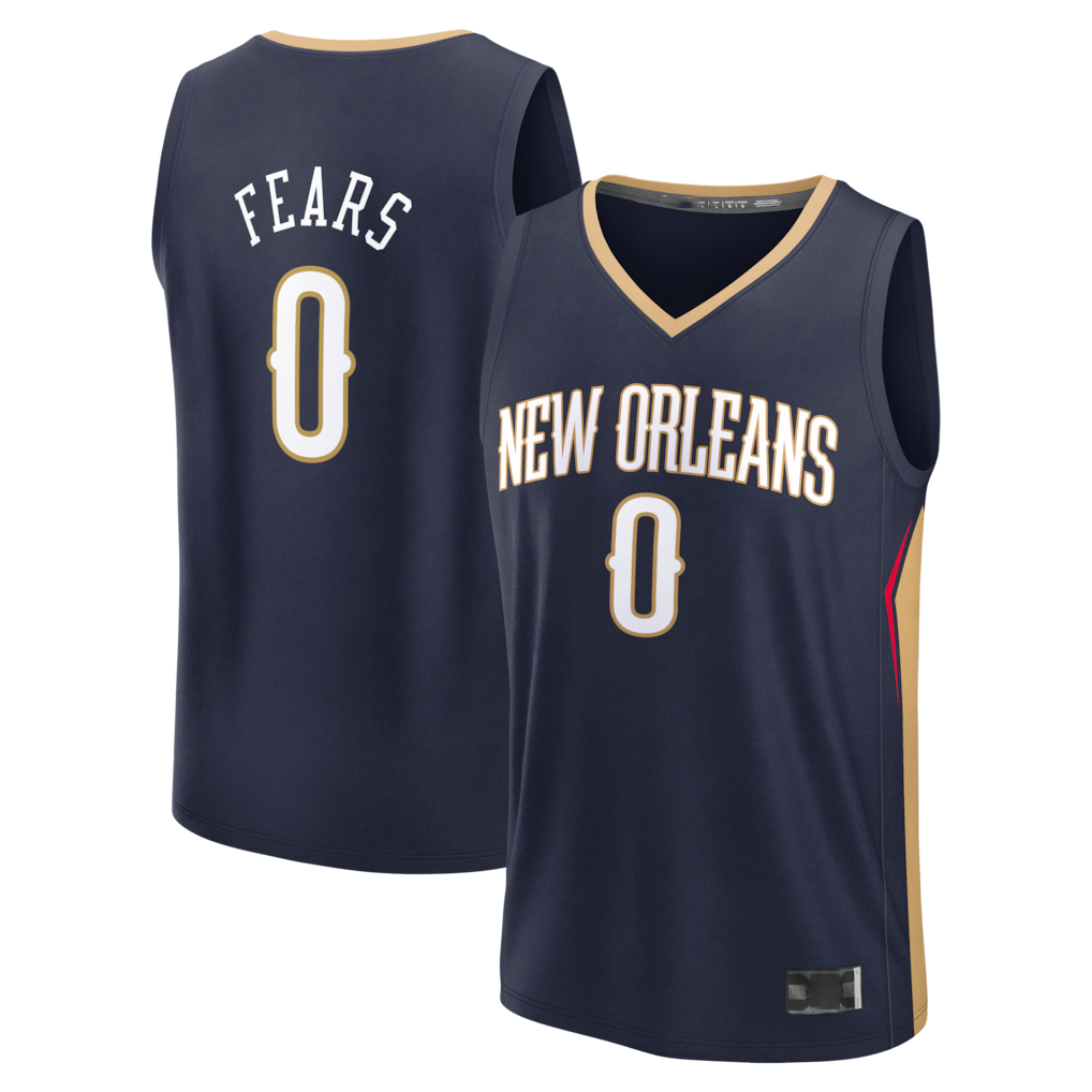 Tlead NO.Pelicans #0 Jeremiah Fears Navy Fast Break Replica Stitched Jerseys- Icon Edition