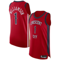 Tlead NO.Pelicans #1 Zion Williamson Red Authentic Stitched Jerseys- Statement Edition