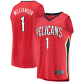 Tlead NO.Pelicans #1 Zion Williamson Red Replica Fast Break Stitched Jerseys- Statement Edition