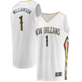 Tlead NO.Pelicans #1 Zion Williamson White Replica Fast Break Stitched Jerseys- Association Edition