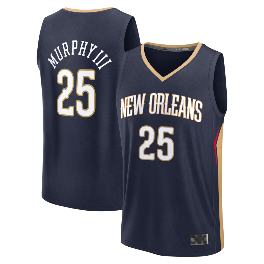 Tlead NO.Pelicans #25 Trey Murphy III Navy Fast Break Replica Stitched Jerseys- Icon Edition